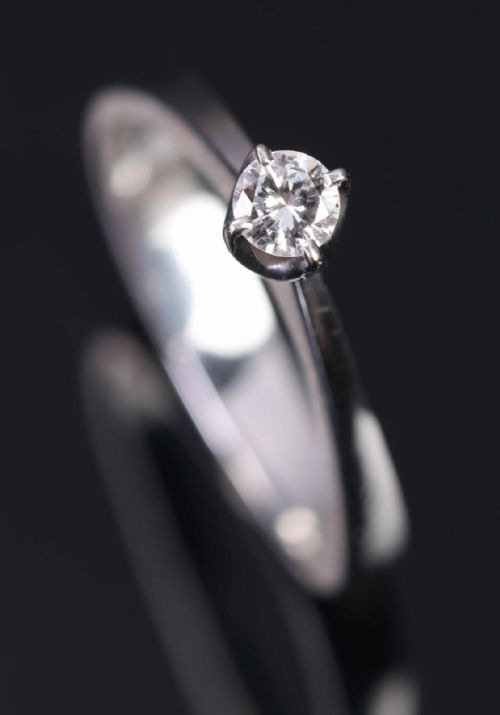 georg jensen 18ct white gold solitaire ring 1940s - CATEGORY: ANTIQUE JEWELLERY - DATED 1940