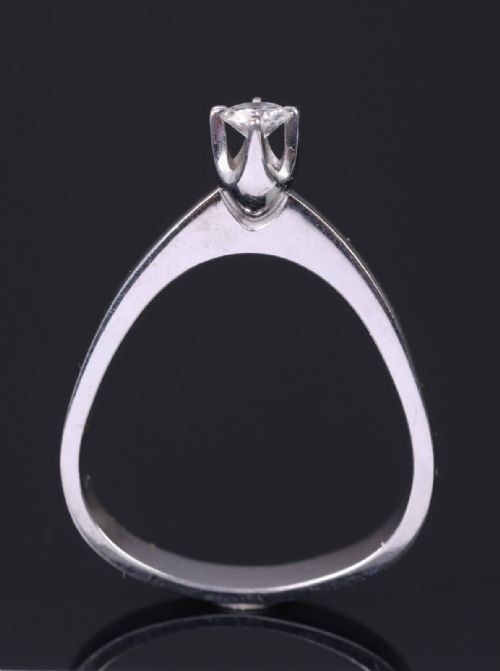 GEORG JENSEN 18CT WHITE GOLD SOLITAIRE RING 1940S - ADDITIONAL PHOTO 1