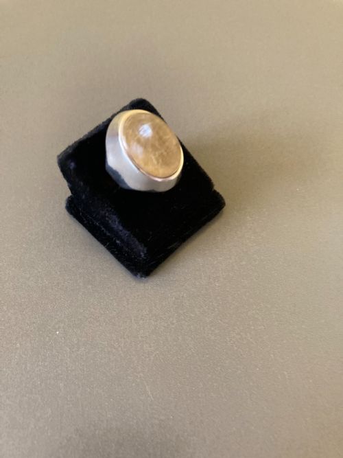 DANISH SILVER RING WITH RUTILATED QUARTZ BY KAREN STRAND 1960S - ADDITIONAL PHOTO 2