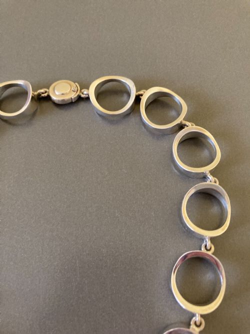 DANISH SILVER NECKLACE BY NIELS ERIK FROM 1960S - ADDITIONAL PHOTO 1
