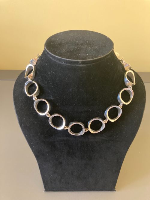 DANISH SILVER NECKLACE BY NIELS ERIK FROM 1960S - ADDITIONAL PHOTO 2