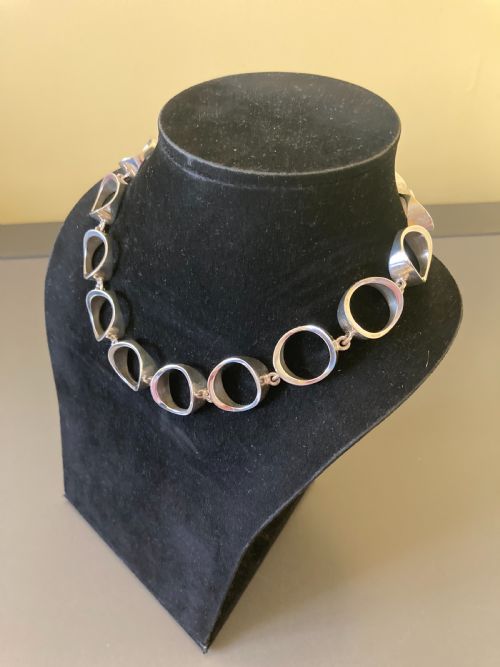 DANISH SILVER NECKLACE BY NIELS ERIK FROM 1960S - ADDITIONAL PHOTO 3