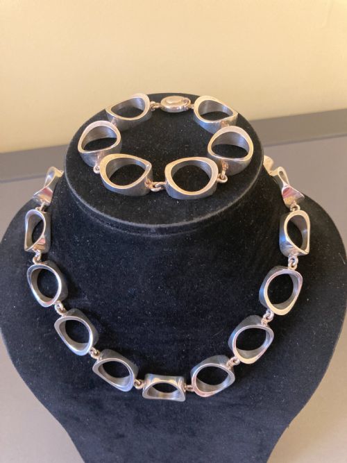 DANISH SILVER NECKLACE BY NIELS ERIK FROM 1960S - ADDITIONAL PHOTO 5