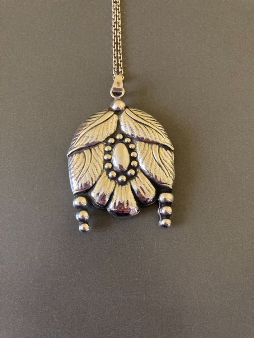 DANISH SILVER PENDANT C 1910 BY C M COHR - ADDITIONAL PHOTO 2