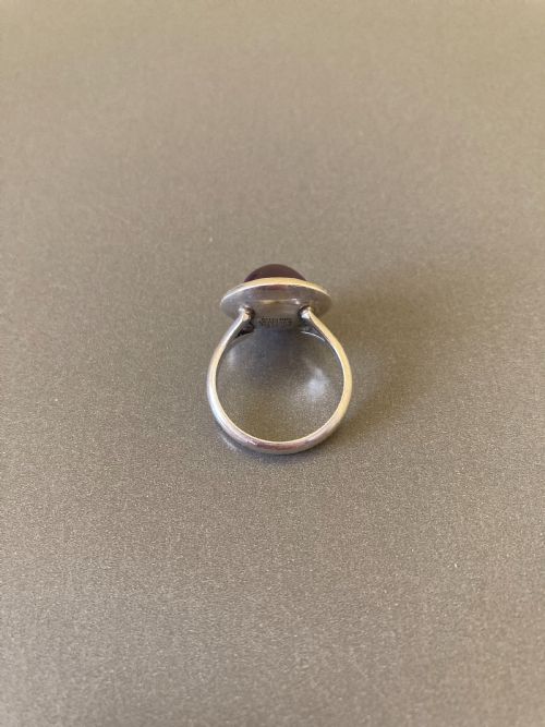 DANISH SILVER RING WITH AMETHYST BY N E FROM 1960S - ADDITIONAL PHOTO 6