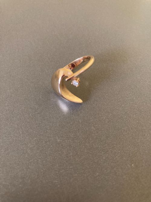 14CT GOLD RING WITH BRILLIANT CUT DIAMOND BY NIELS ERIK FROM DENMARK 1960S - ADDITIONAL PHOTO 5