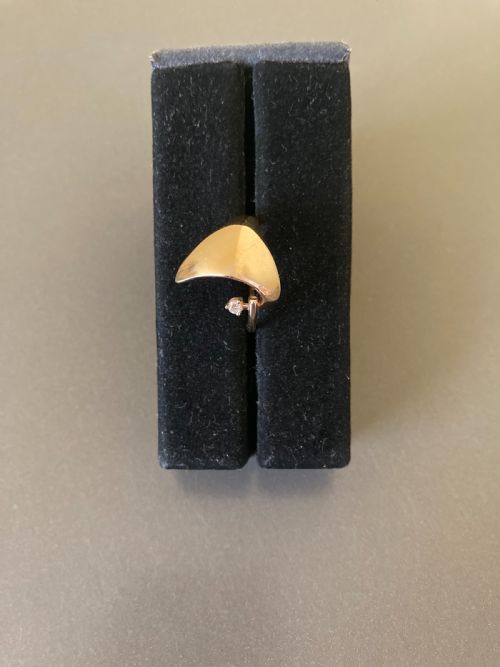 14CT GOLD RING WITH BRILLIANT CUT DIAMOND BY NIELS ERIK FROM DENMARK 1960S - ADDITIONAL PHOTO 6