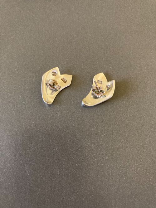 GEORG JENSEN DANISH SILVER LOTUS EARRINGS BY PER HERTZ - ADDITIONAL PHOTO 4