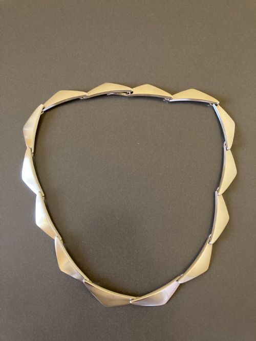 georg jensen danish silver peak necklace by bent gabrielsen - CATEGORY: ANTIQUE JEWELLERY - DATED 1960