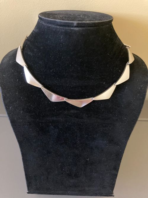 GEORG JENSEN DANISH SILVER PEAK NECKLACE BY BENT GABRIELSEN - ADDITIONAL PHOTO 3