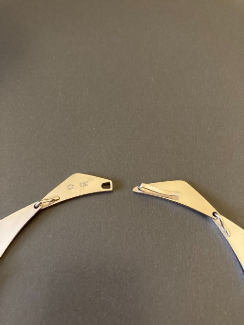 GEORG JENSEN DANISH SILVER PEAK NECKLACE BY BENT GABRIELSEN - ADDITIONAL PHOTO 4
