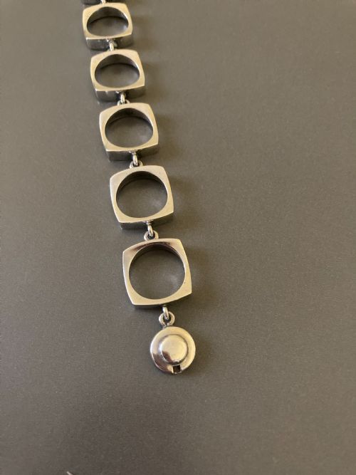 DANISH SILVER BRACELET BY N E FROM 1960S - ADDITIONAL PHOTO 1
