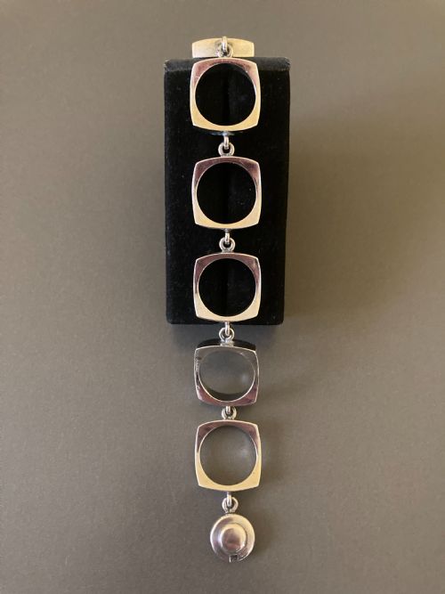 DANISH SILVER BRACELET BY N E FROM 1960S - ADDITIONAL PHOTO 3