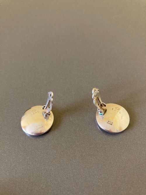 GEORG JENSEN DANISH SILVER EARRINGS 1960S - ADDITIONAL PHOTO 4