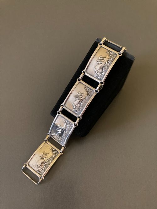 DANISH SILVER BRACELET WITH SWANS 1940S - ADDITIONAL PHOTO 2