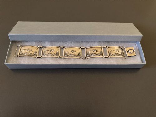 DANISH SILVER BRACELET WITH SWANS 1940S - ADDITIONAL PHOTO 6