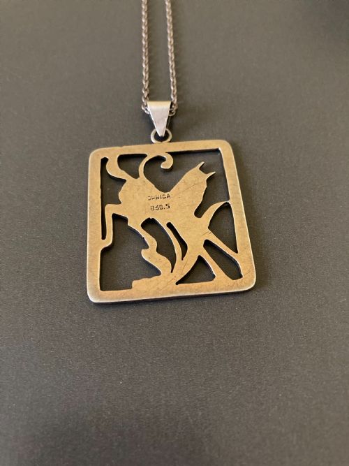DANISH SILVER PENDANT WITH FOAL 1940S - ADDITIONAL PHOTO 3