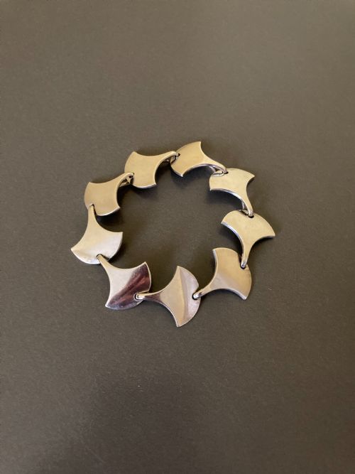 DANISH SILVER BRACELET 1960S BY JORGEN JENSEN - ADDITIONAL PHOTO 1