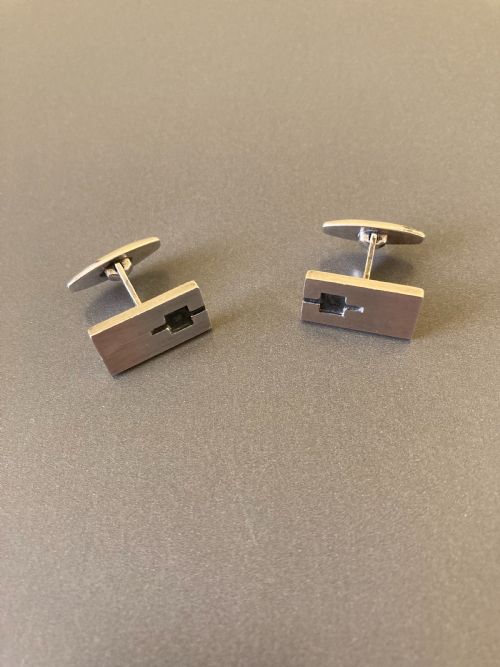 danish silver cuff links by n e from 1960s - CATEGORY: ANTIQUE JEWELLERY - DATED 1960