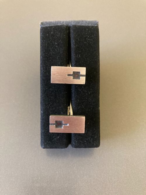 DANISH SILVER CUFF LINKS BY N E FROM 1960S - ADDITIONAL PHOTO 2