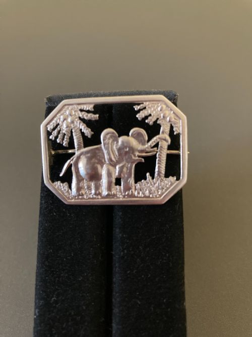 DANISH SILVER BROOCH WITH ELEPHANT 1960S - ADDITIONAL PHOTO 1