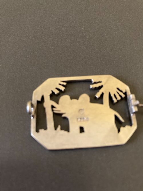 DANISH SILVER BROOCH WITH ELEPHANT 1960S - ADDITIONAL PHOTO 3