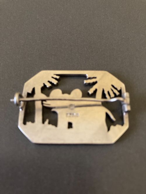 DANISH SILVER BROOCH WITH ELEPHANT 1960S - ADDITIONAL PHOTO 4