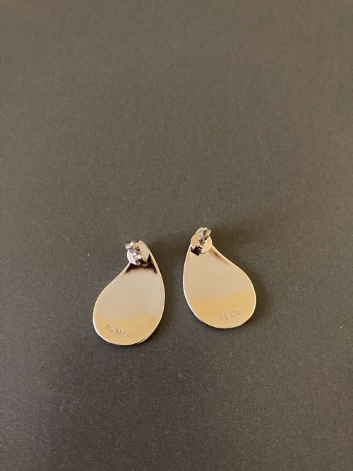 DANISH SILVER EARRINGS BY RANDERS SILVER 1960S - ADDITIONAL PHOTO 3
