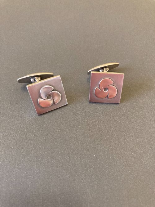 DANISH SILVER CUFF LINKS 1960S - ADDITIONAL PHOTO 1