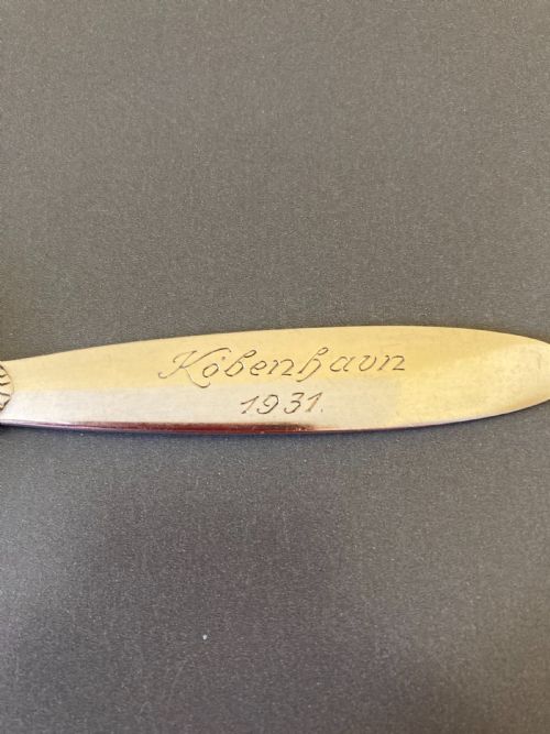GEORG JENSEN DANISH SILVER PASTRY SPOON 1931 - ADDITIONAL PHOTO 3