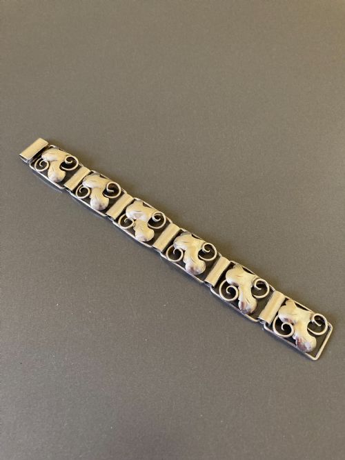 danish silver bracelet 1950s - CATEGORY: ANTIQUE JEWELLERY - DATED 1950