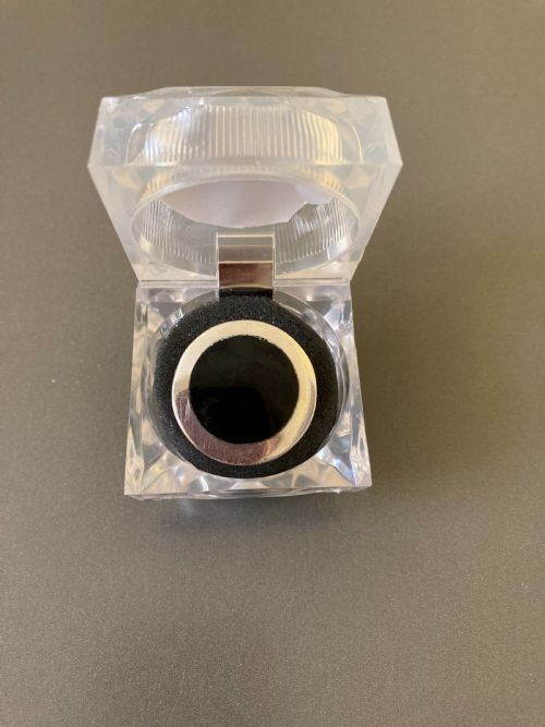 danish silver ring with black enamel by n e from 1960s - CATEGORY: ANTIQUE SILVER - DATED 1960