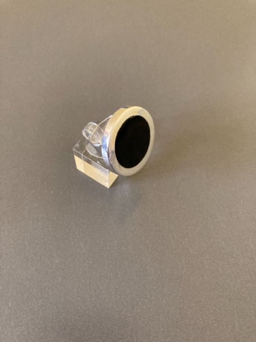 DANISH SILVER RING WITH BLACK ENAMEL BY N E FROM 1960S - ADDITIONAL PHOTO 4