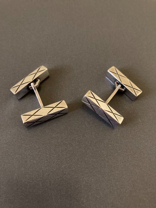 danish silver cuff links 1960s - CATEGORY: ANTIQUE JEWELLERY - DATED 1960
