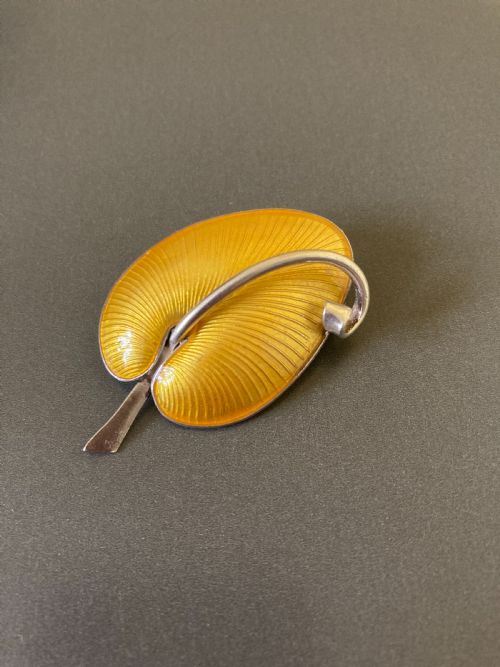 danish silver and enamel brooch 1960s - CATEGORY: ANTIQUE JEWELLERY - DATED 1960