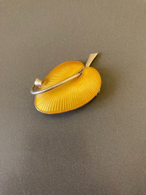 DANISH SILVER AND ENAMEL BROOCH 1960S - ADDITIONAL PHOTO 1