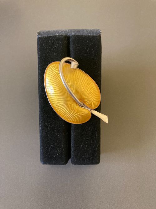 DANISH SILVER AND ENAMEL BROOCH 1960S - ADDITIONAL PHOTO 2