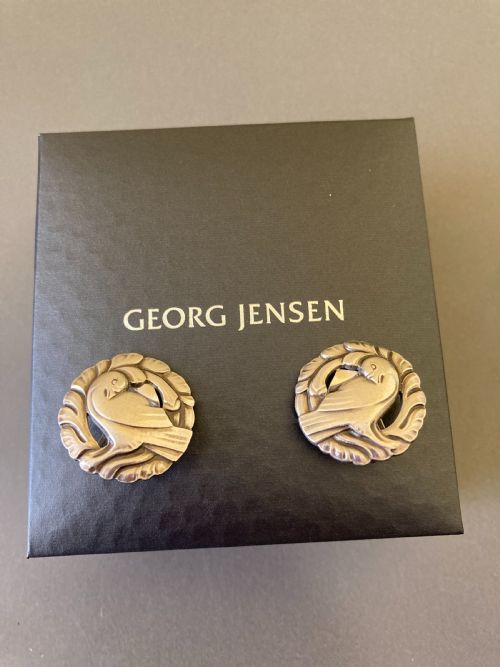 GEORG JENSEN DANISH SILVER EAR CLIPS NO 66 - ADDITIONAL PHOTO 2