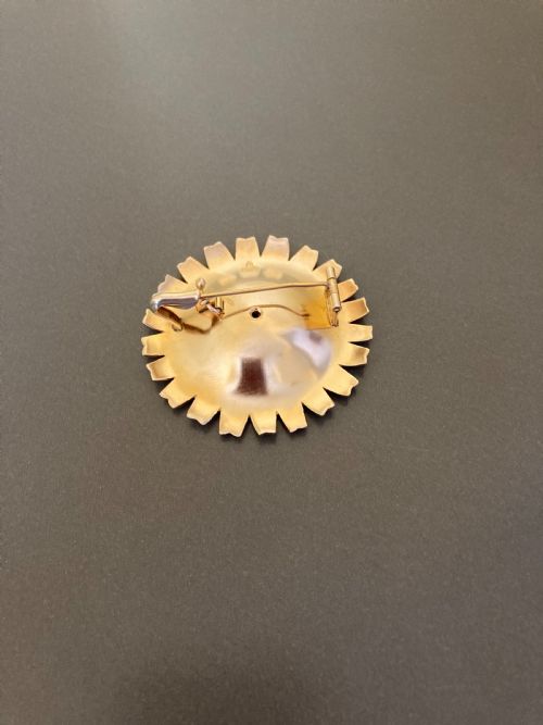 DANISH SILVER DAISY BROOCH 1950S BY ANTON MICHELSEN - ADDITIONAL PHOTO 3