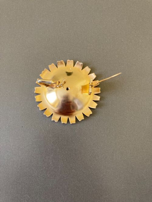 DANISH SILVER DAISY BROOCH 1950S BY ANTON MICHELSEN - ADDITIONAL PHOTO 6