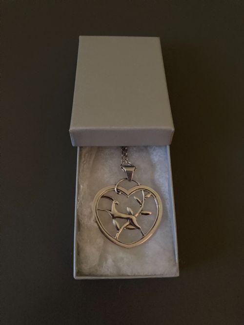 DANISH SILVER PENDANT OF LEAPING DEER 1930S - ADDITIONAL PHOTO 5