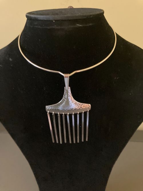DANISH SILVER PENDANT ON TORQUE BY HERMANN SIERSBOL 1960S - ADDITIONAL PHOTO 4