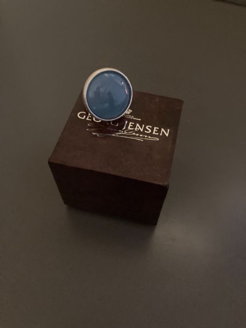 GEORG JENSEN DANISH SILVER AND CHALCEDONY RING NO 466 - ADDITIONAL PHOTO 2
