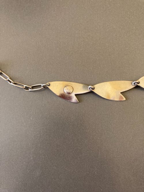 DANISH SILVER NECKLACE 1960S BY ARNE JOHANSEN - ADDITIONAL PHOTO 2