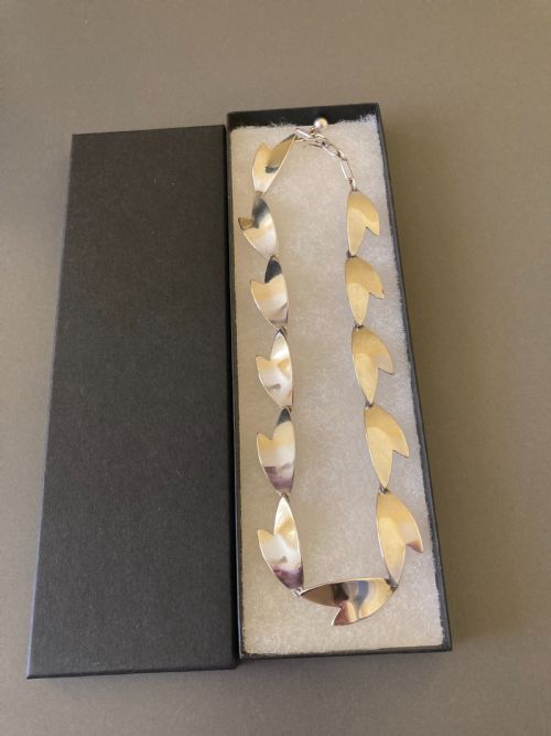 DANISH SILVER NECKLACE 1960S BY ARNE JOHANSEN - ADDITIONAL PHOTO 3