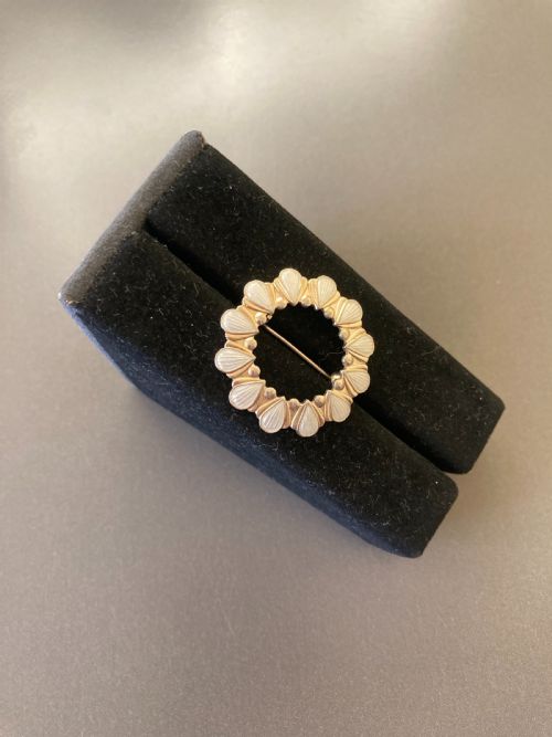 DANISH SILVER GILT AND ENAMEL BROOCH 1960S - ADDITIONAL PHOTO 1
