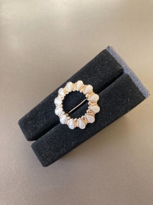 DANISH SILVER GILT AND ENAMEL BROOCH 1960S - ADDITIONAL PHOTO 2