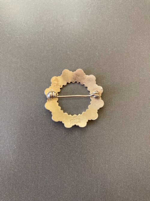 DANISH SILVER GILT AND ENAMEL BROOCH 1960S - ADDITIONAL PHOTO 3