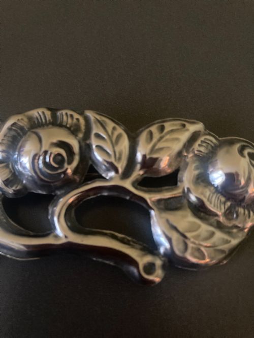 DANISH SILVER BROOCHCAPE CLIP 1920S - ADDITIONAL PHOTO 1