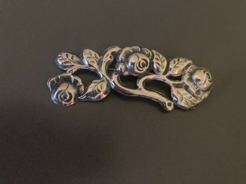 DANISH SILVER BROOCHCAPE CLIP 1920S - ADDITIONAL PHOTO 3